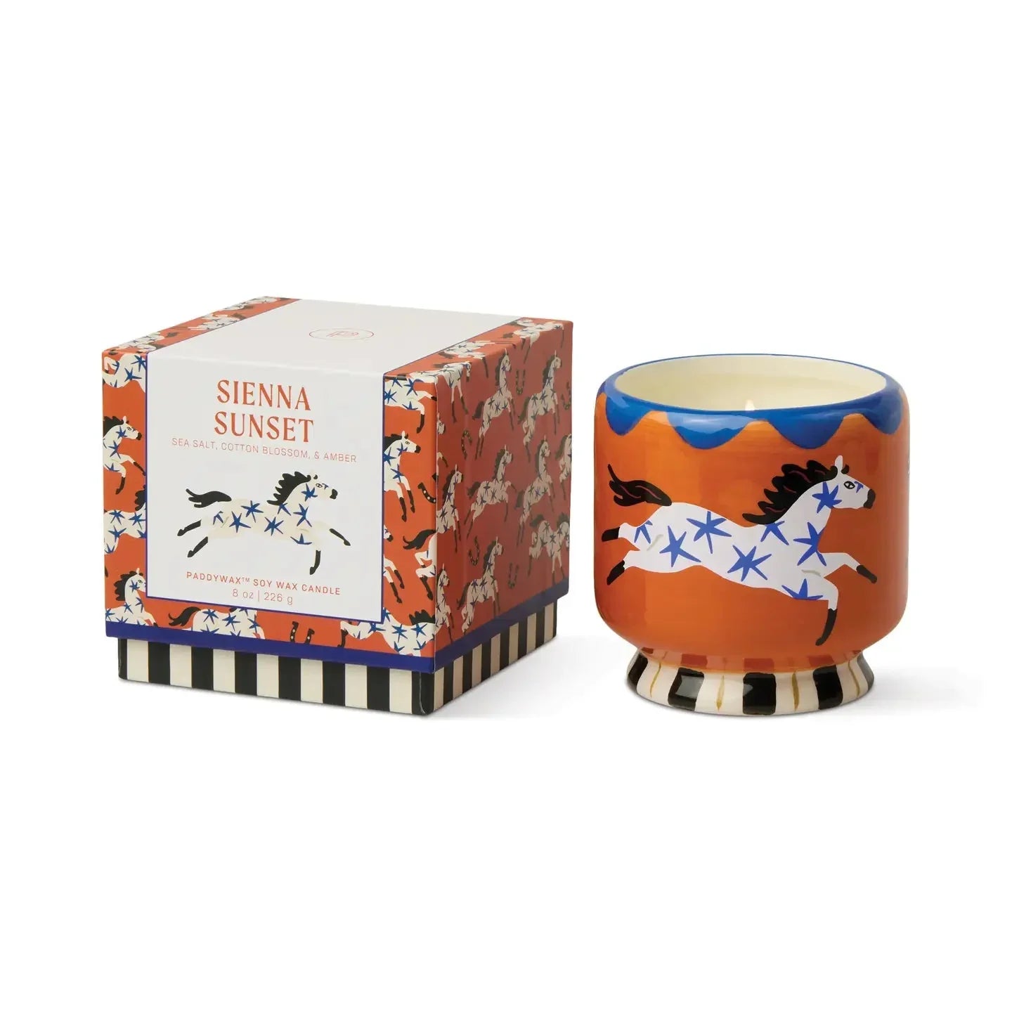 Paddywax Adopo Horse Printed Ceramic Candle - Sienna Sunset
