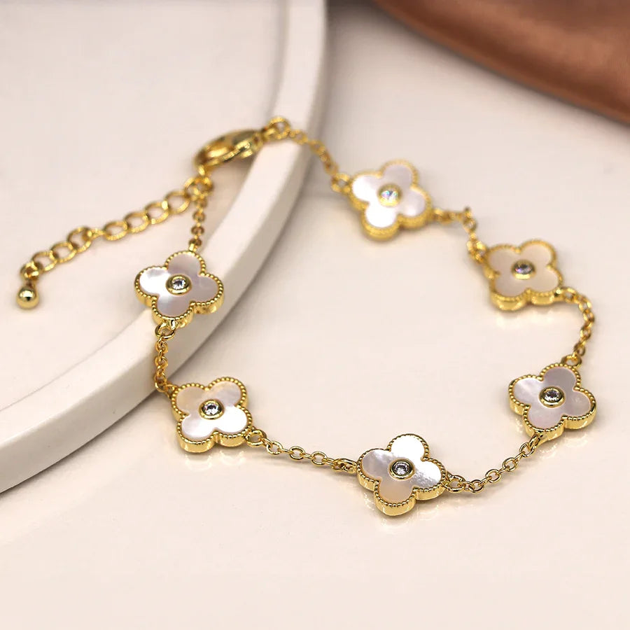 POM - Golden Chain & Quatrefoil Bracelet