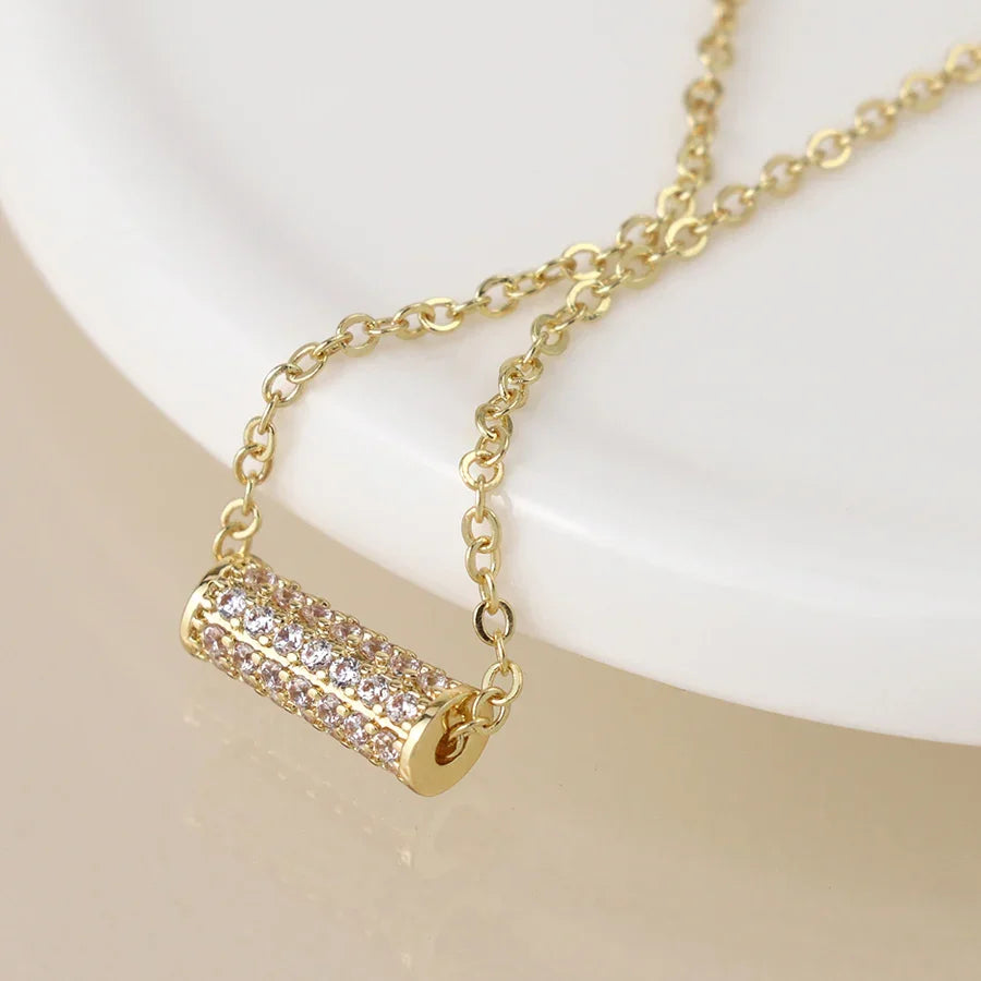 POM - Golden Crystal Cylinder Bracelet