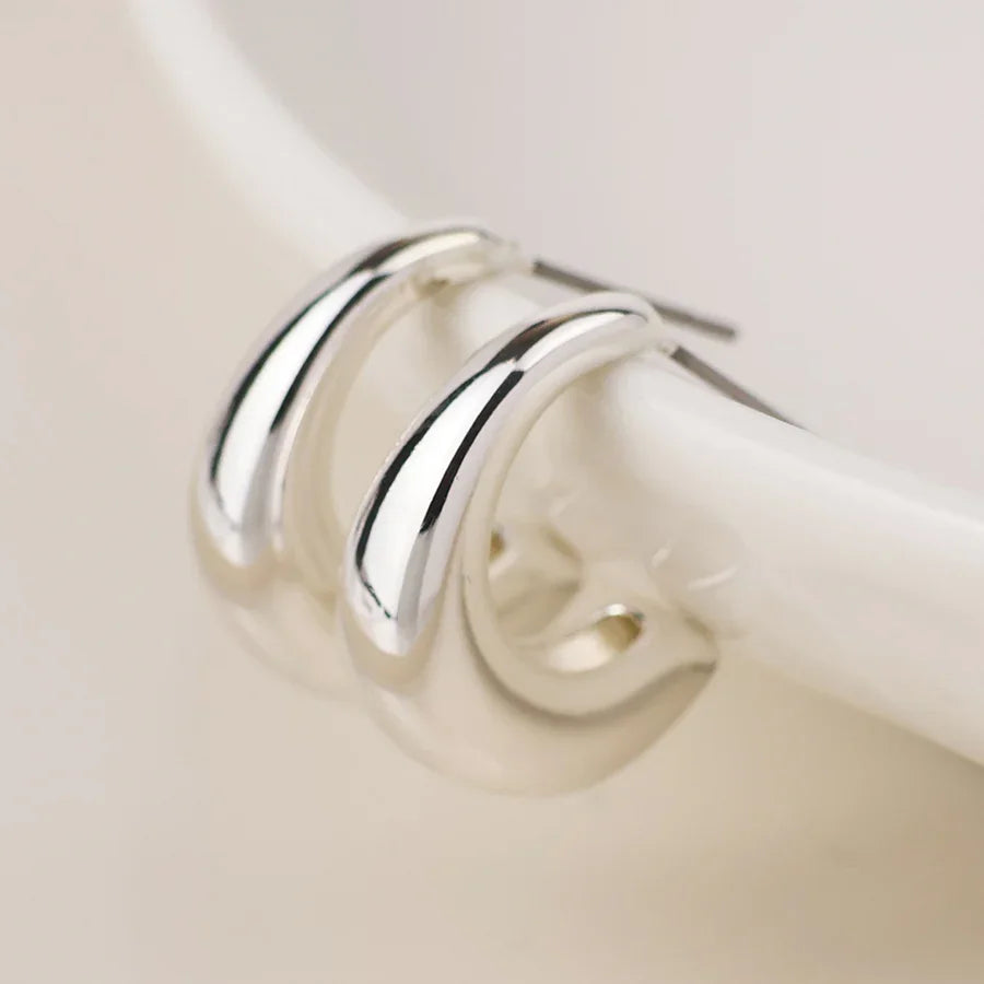 Silver Plated Smooth Curve Earrings