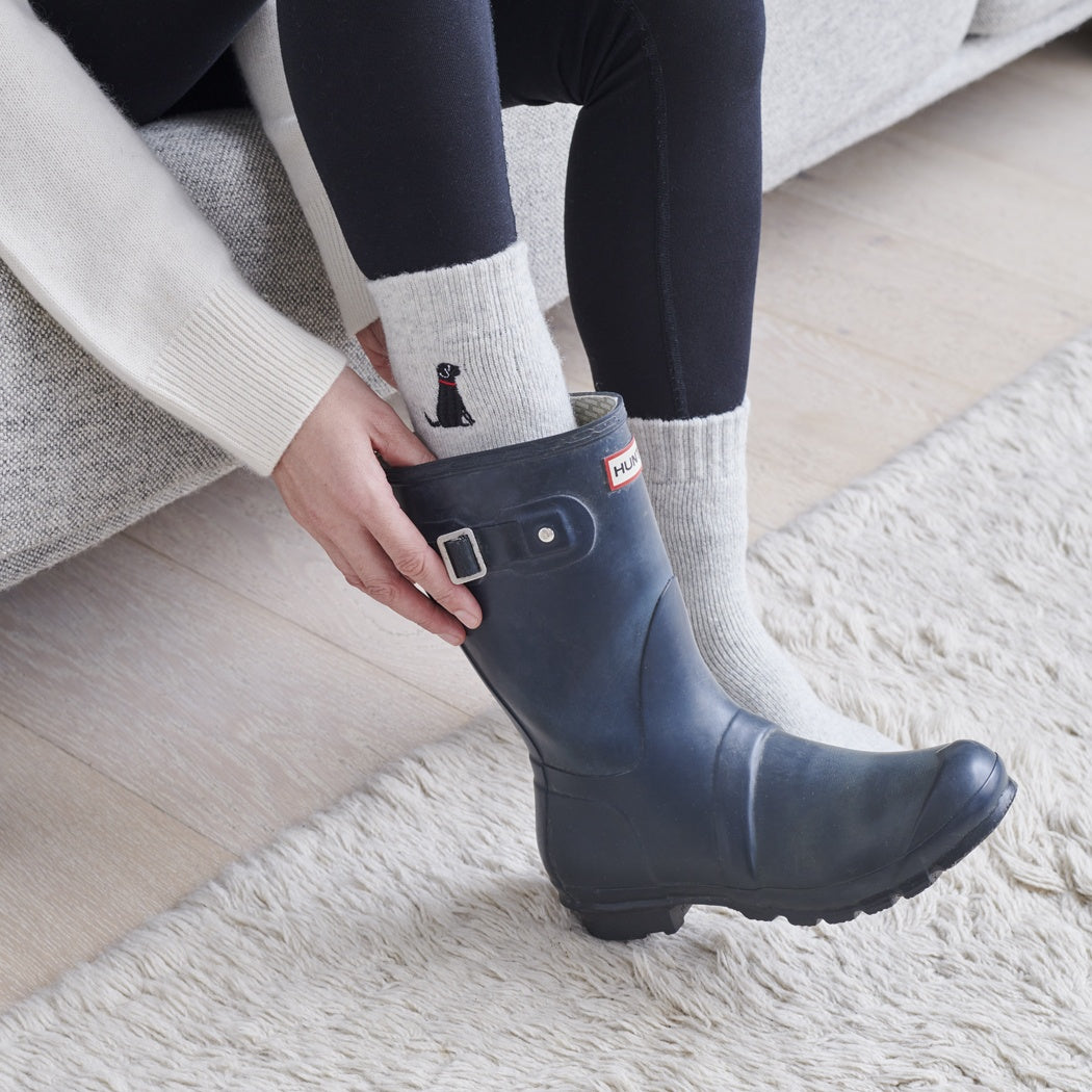 Black Labrador Dog Walking Socks