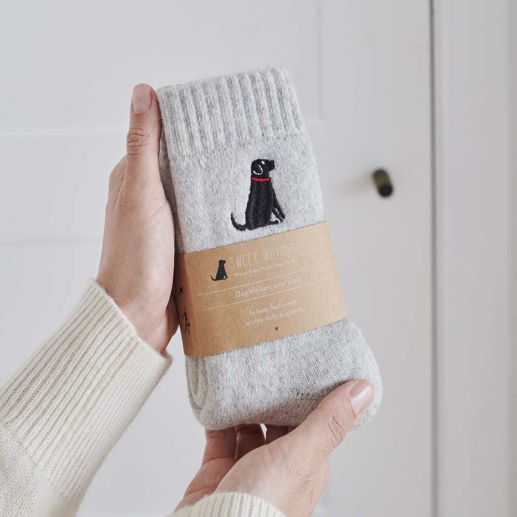 Black Labrador Dog Walking Socks