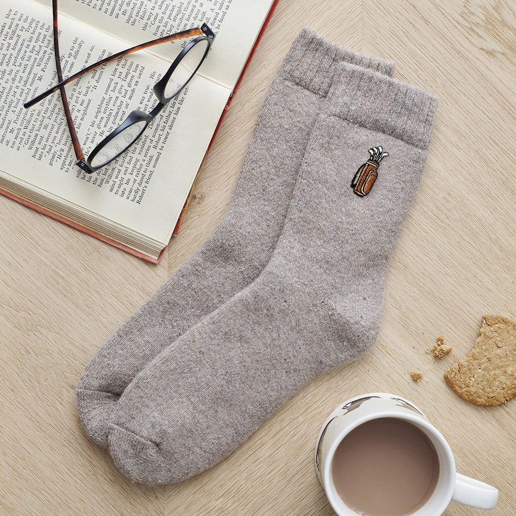 Golf Bag and Clubs Sports Lover Wool Socks