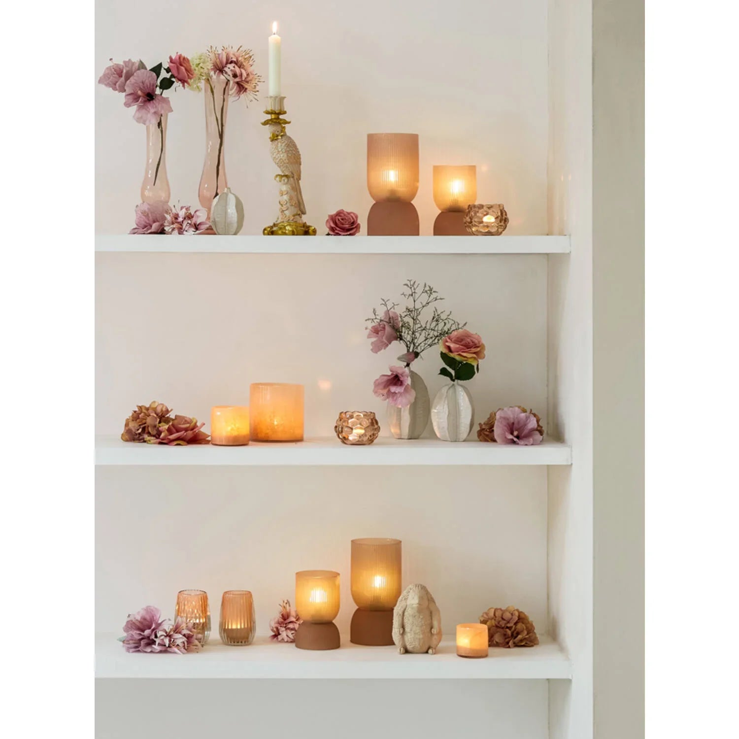 Phoebe Glass Peach Table LED Lamp