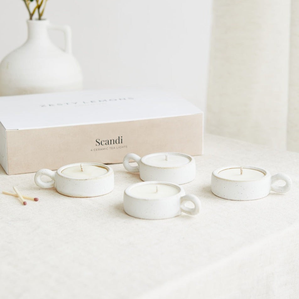 Scandi: Tea Lights (Box of 4) - Lemon & Lavender