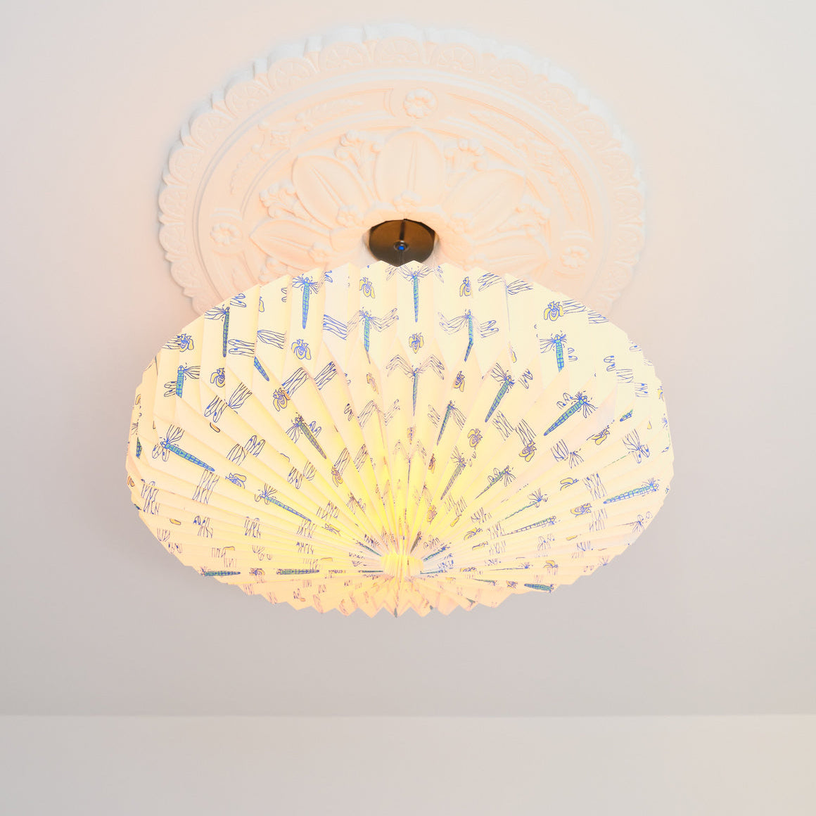 Origami Paper Lightshade Saucer 'Dragonflies'