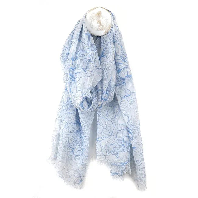 POM - Flower Outline Print Scarf
