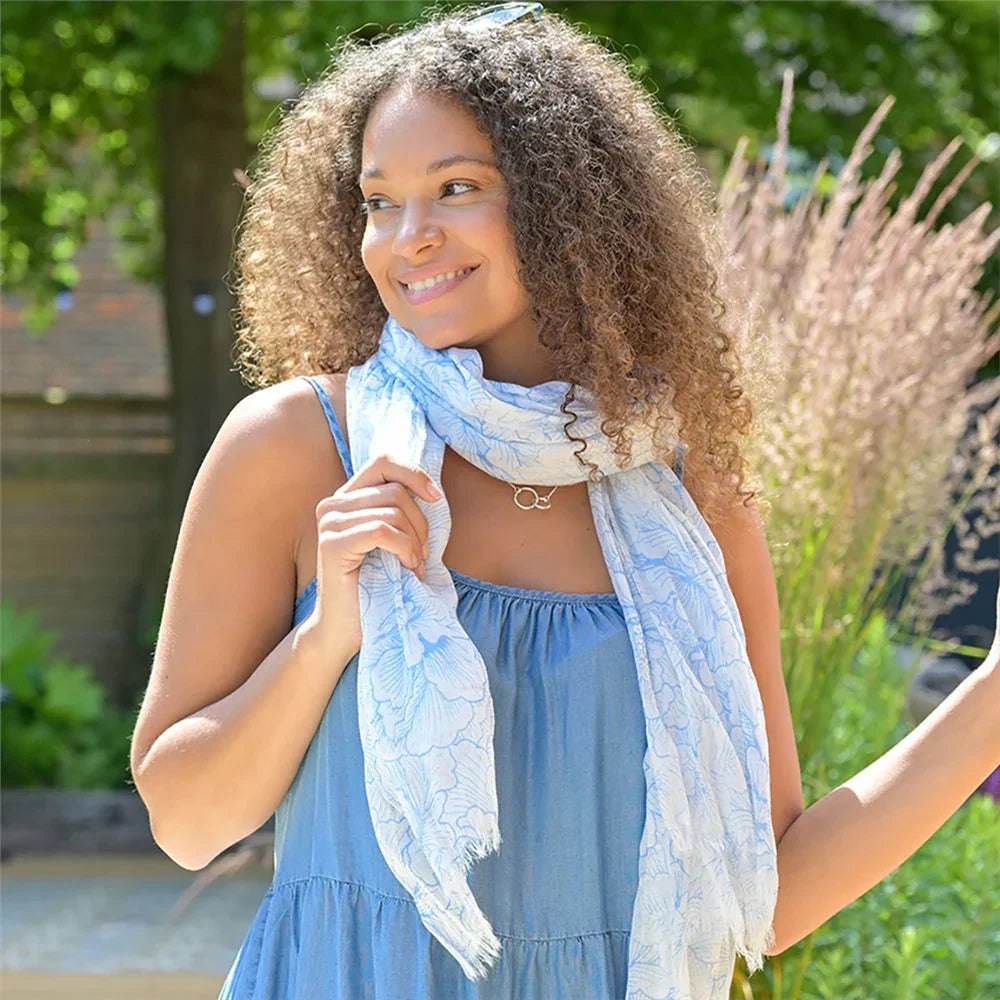 POM - Flower Outline Print Scarf