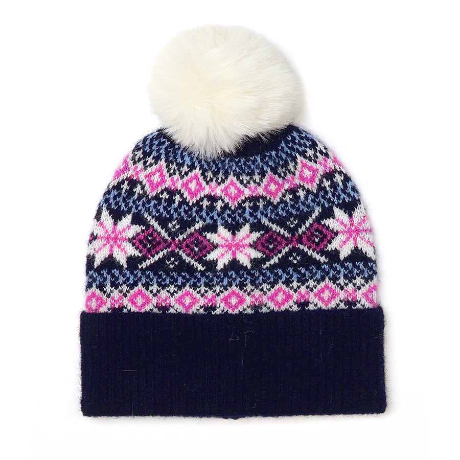 Navy Mix Scandi Starflower Hat