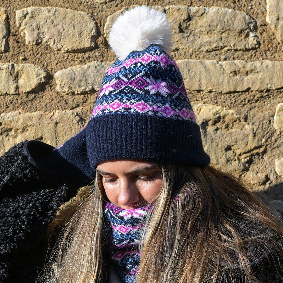 Navy Mix Scandi Starflower Hat
