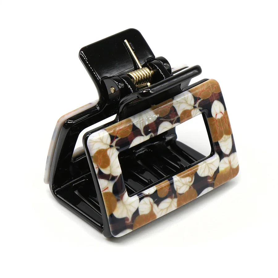 Pom - Retro Leaf Print Medium Claw Clip