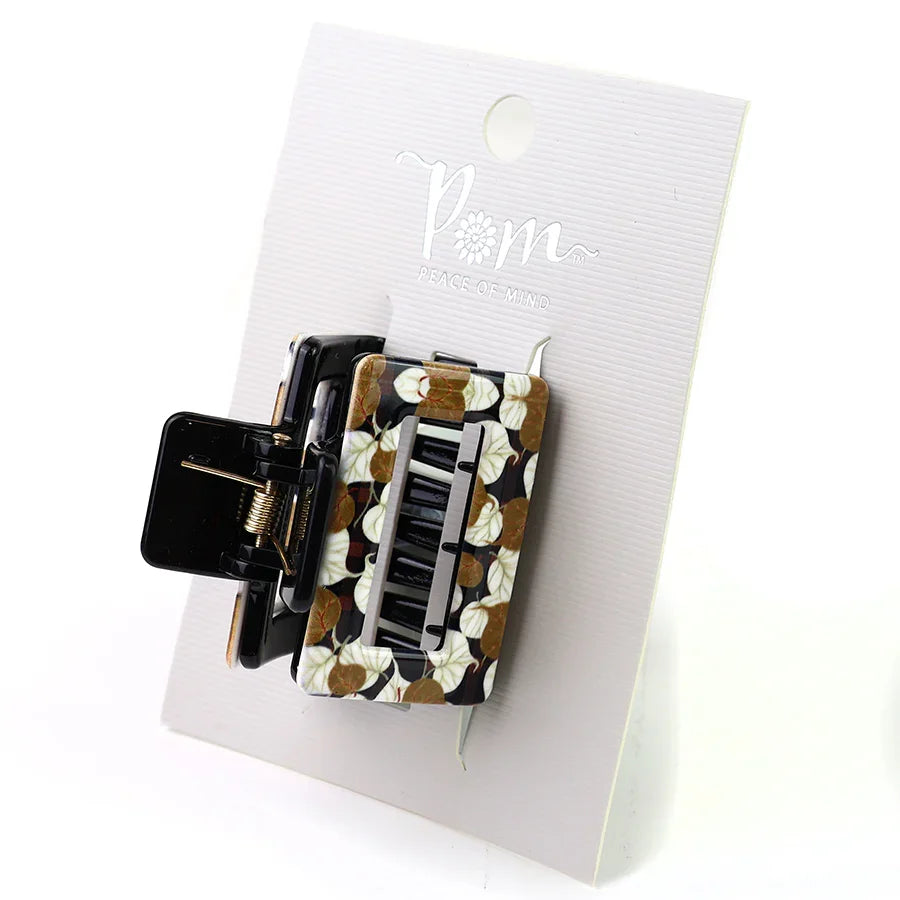 Pom - Retro Leaf Print Medium Claw Clip