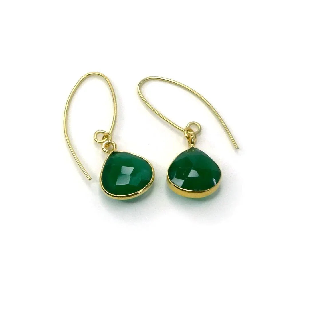 Green Onyx Gemstone Earrings in a Bottle