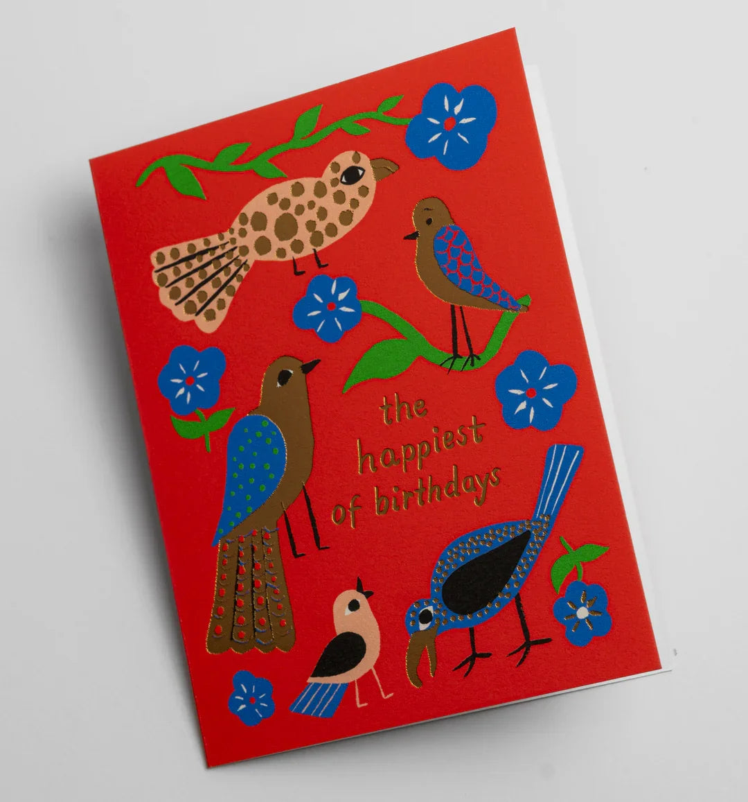 Lagom Design - The Happiest of Birthdays Illustrated Birds Mini Card