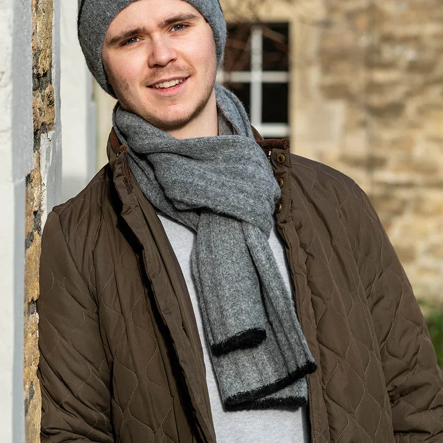 POM - Recycled Blend Grey Scarf for Men