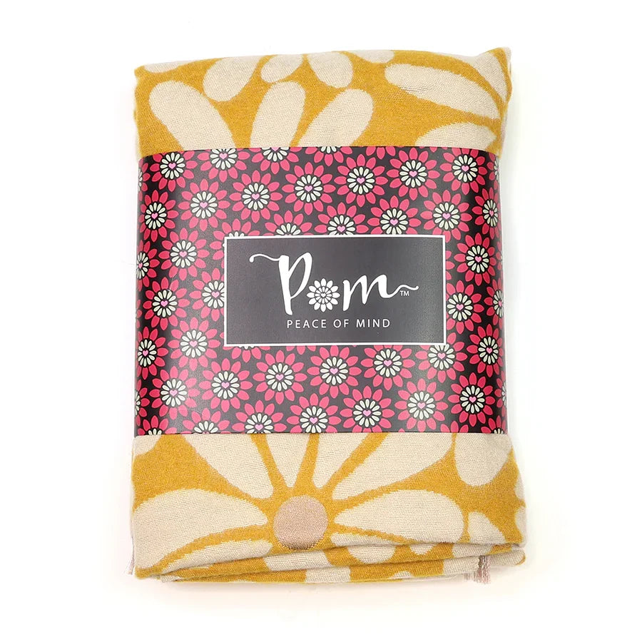 Pom - Yellow Retro Daisy Jacquard Scarf