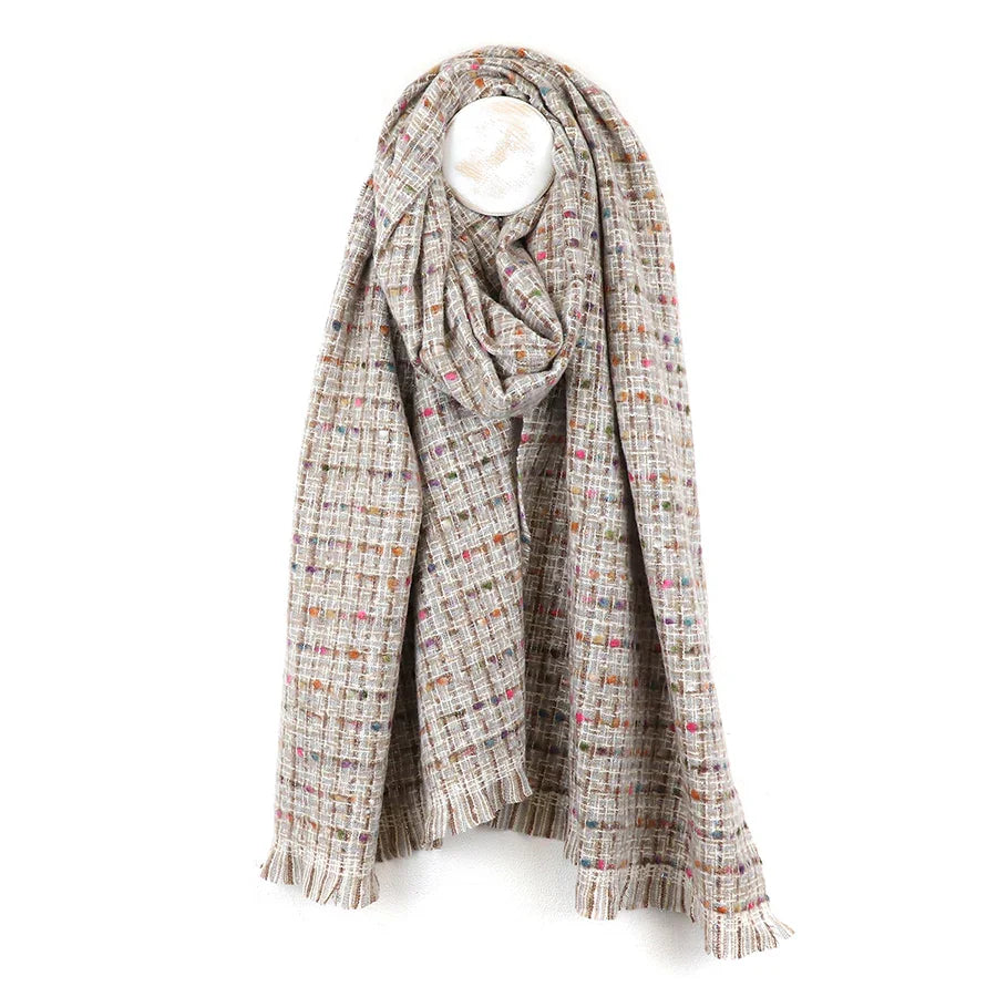 Pom - Soft Mix Woven Texture Scarf