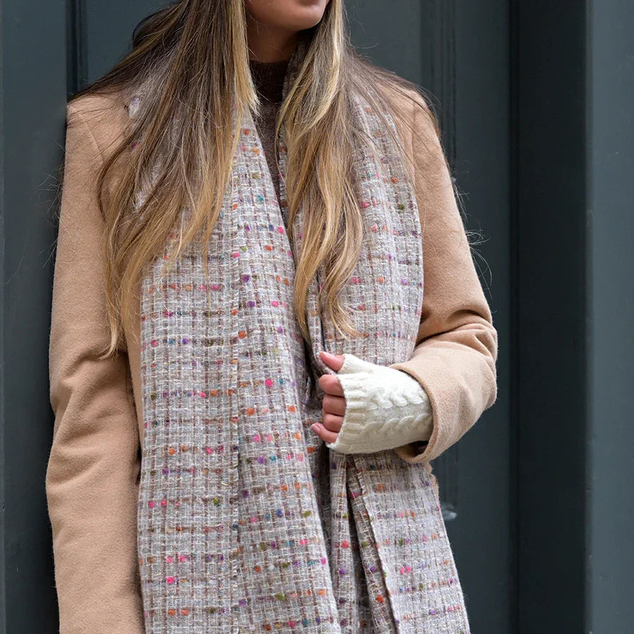 Pom - Soft Mix Woven Texture Scarf
