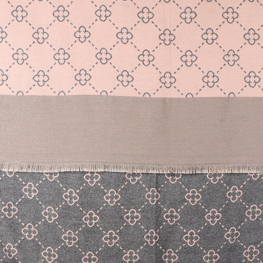 Pom - Soft Pink Mix Quatrefoil Repeat Jacquard Scarf
