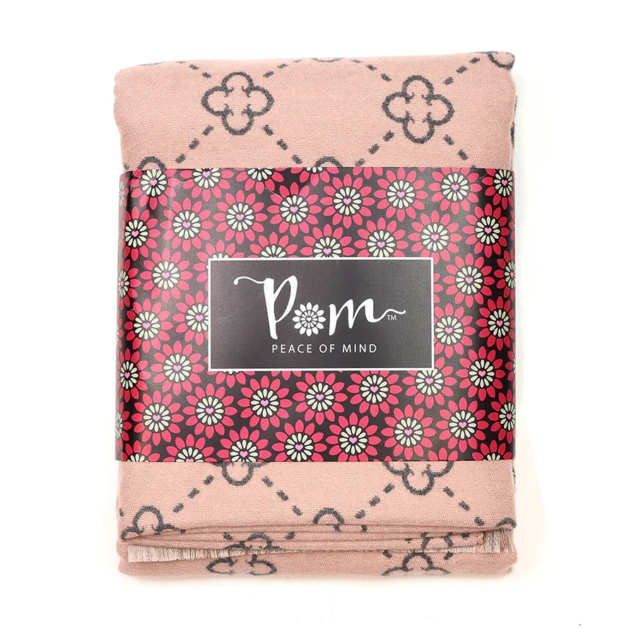 Pom - Soft Pink Mix Quatrefoil Repeat Jacquard Scarf