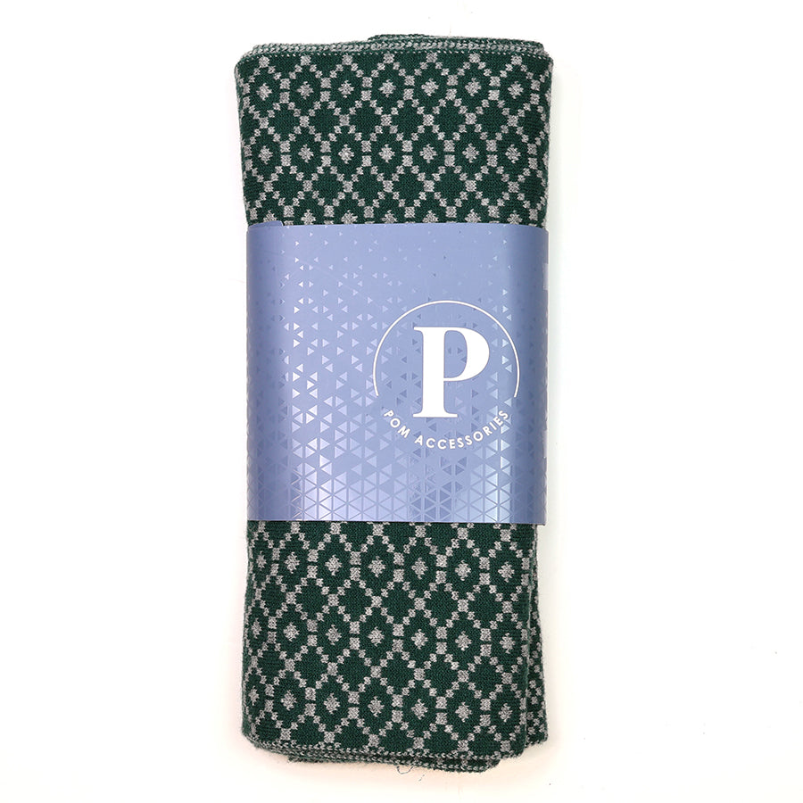 Pom - Green Mix Scandi Knit Scarf for Men