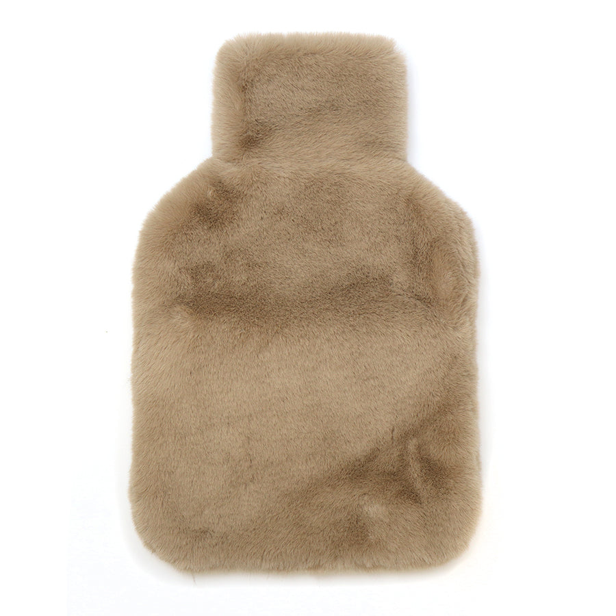 Soft Taupe Faux Fur Hot Water Bottle