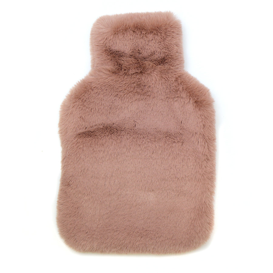 Dusky Pink Faux Fur Hot Water Bottle