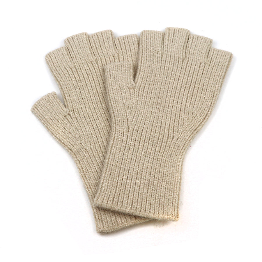 Oatmeal Recycled Blend Fingerless Gloves
