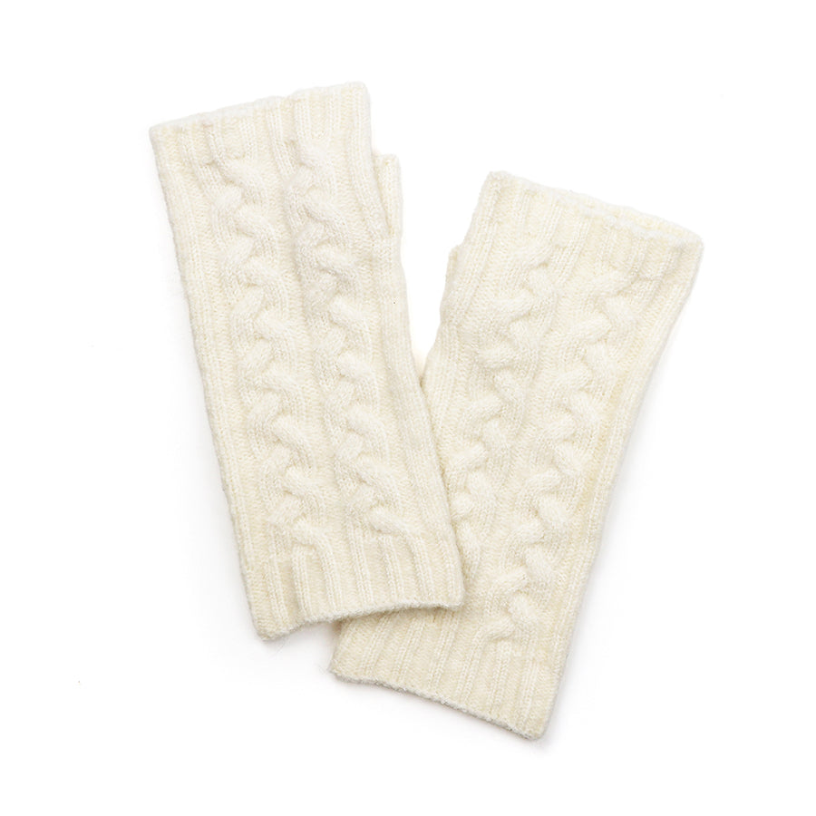 Cream Cable Knit Wrist Warmers