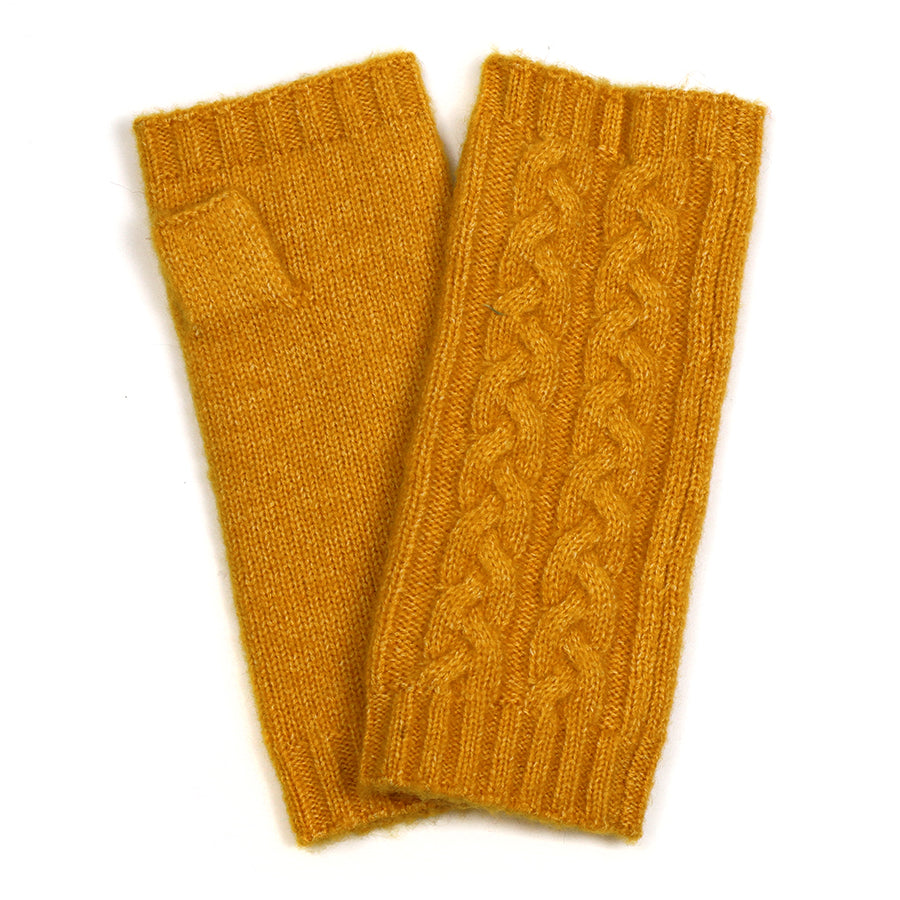 Recycled Mix Mustard Wrist Warmers