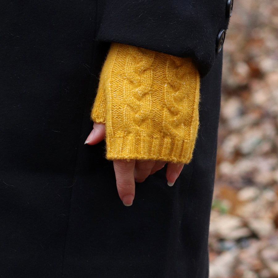 Recycled Mix Mustard Wrist Warmers