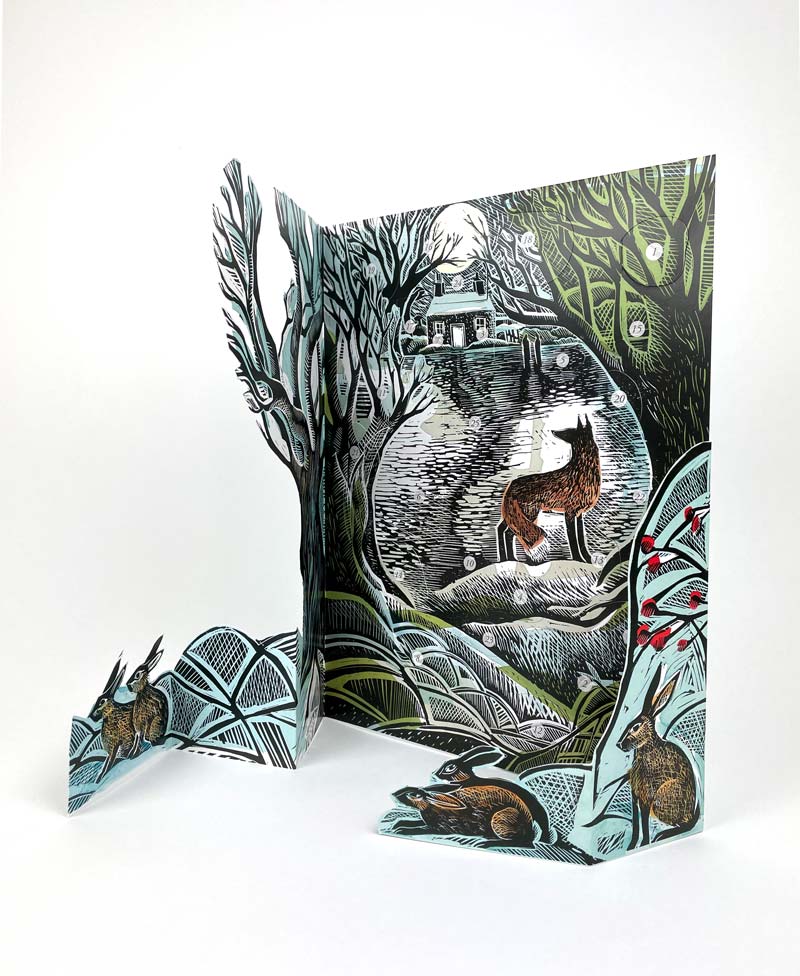 Midnight Fox Freestanding Advent Calendar