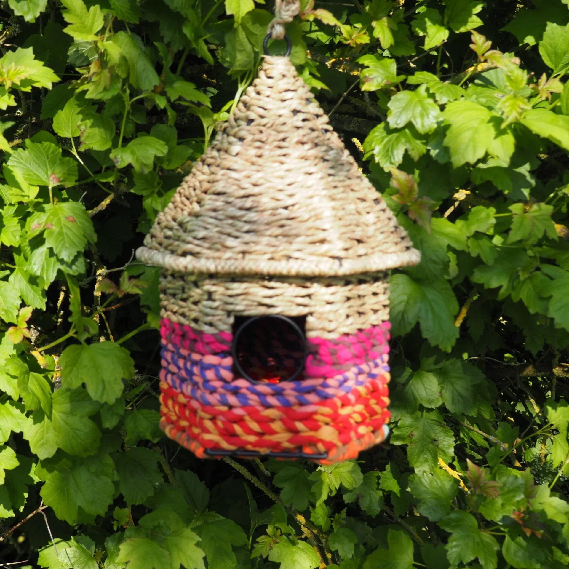 Munja & Reclaimed Sari Fabric Bird Nester Hexagon