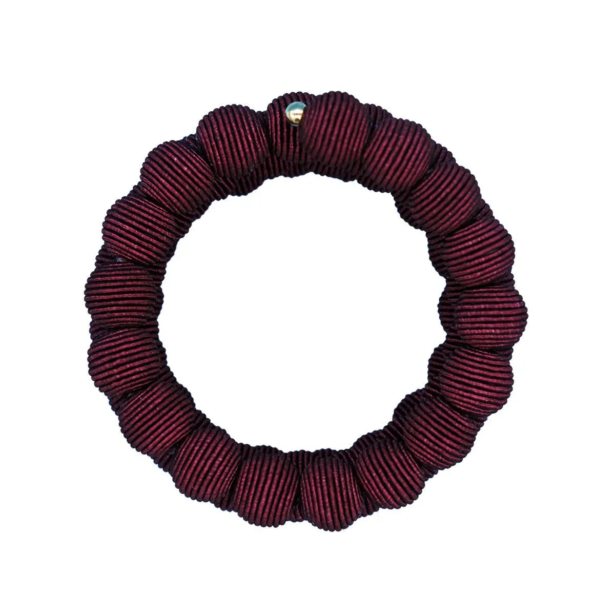 Bordeaux Red Springwire Woven Ball Bracelet
