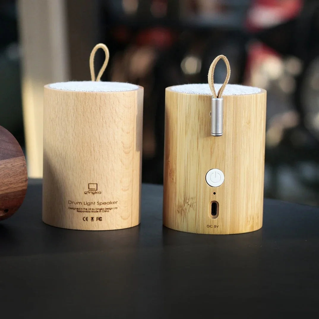 Gingko - Drum Light Bluetooth Speaker - Beech