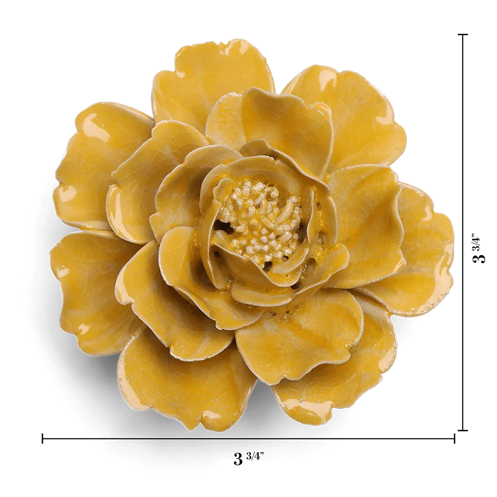 English Garden Ceramic Flower Yellow Rose