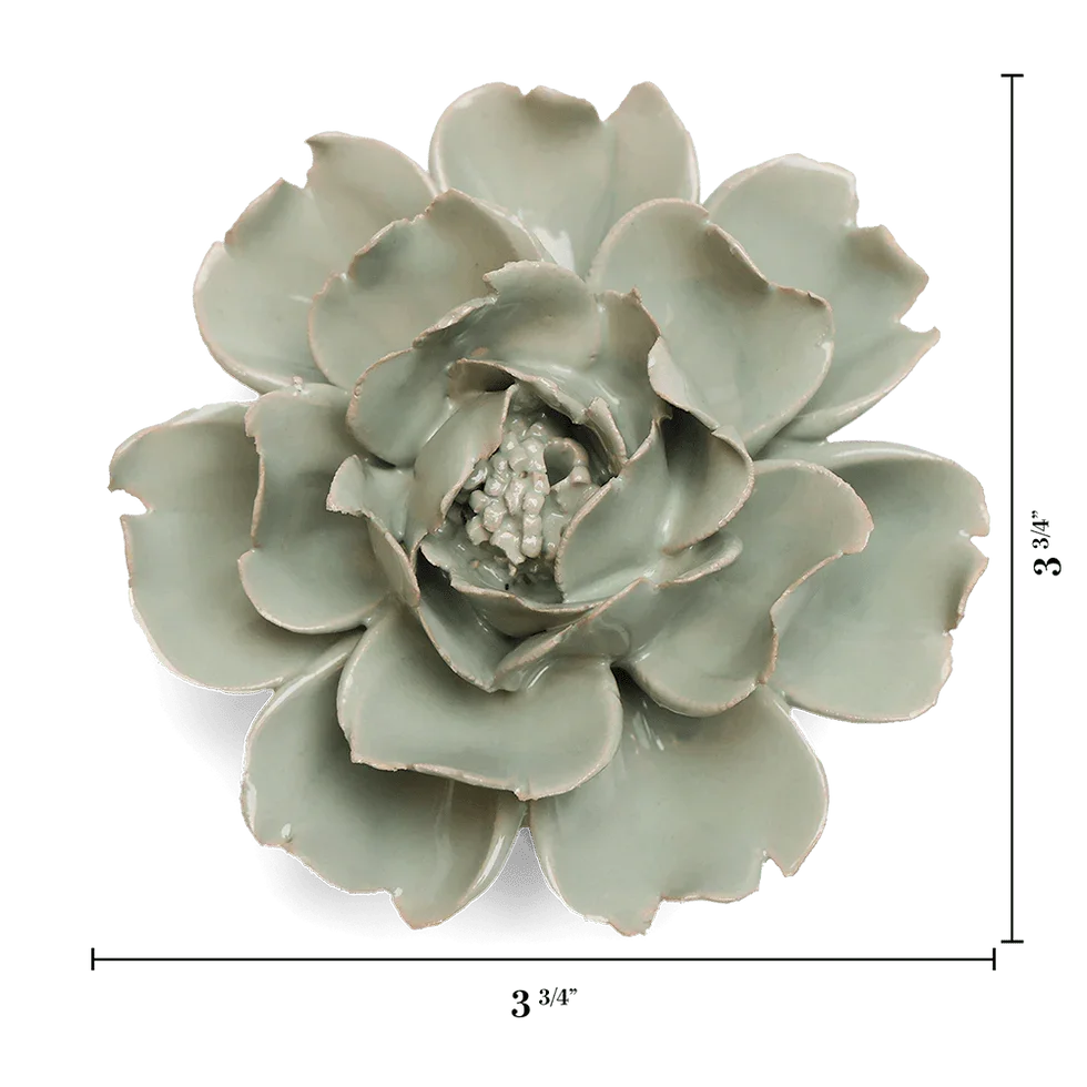 Ceramic Flower Wall Art Flower Green Rose