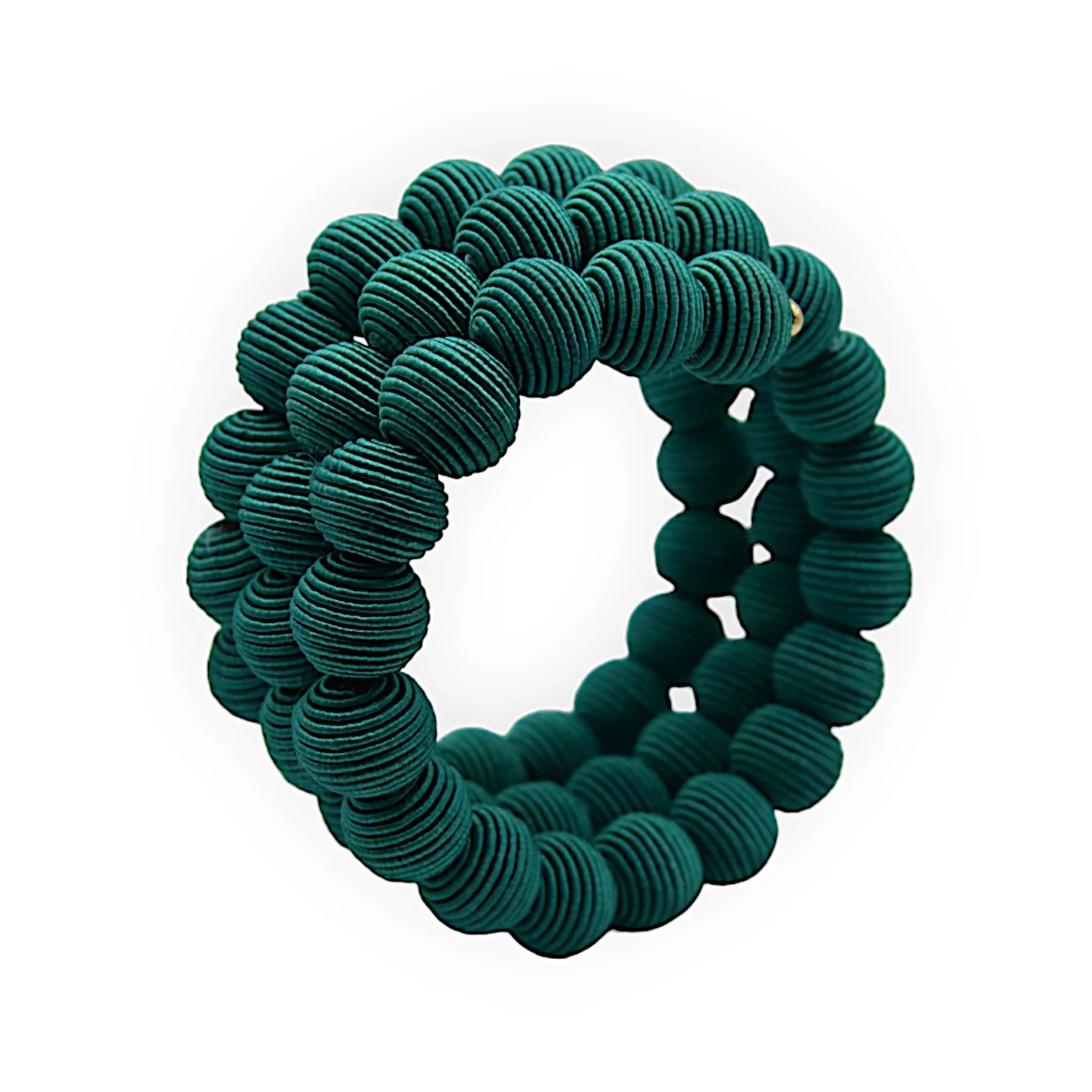 Emerald Springwire Woven Ball Bracelet