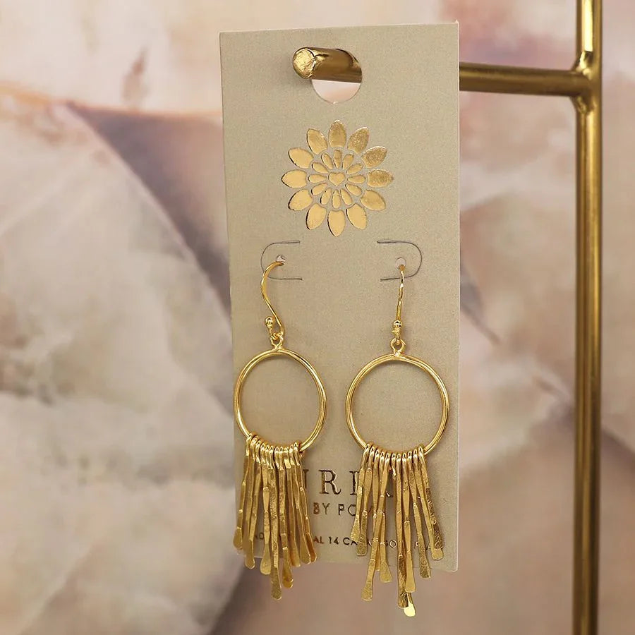 POM - Gold Plated Hoop & Multi Strand Earrings