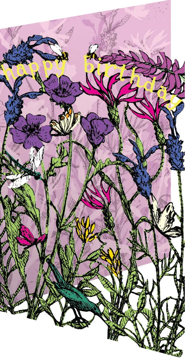 Flowerbed Birthday Lasercut Card