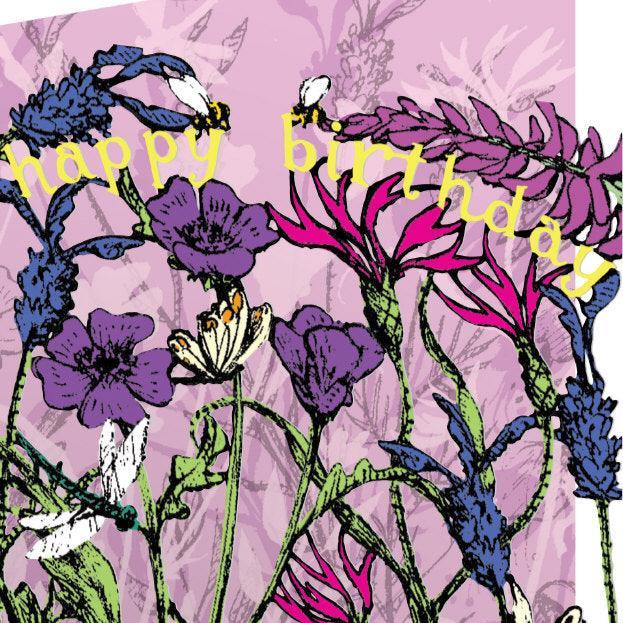 Flowerbed Birthday Lasercut Card