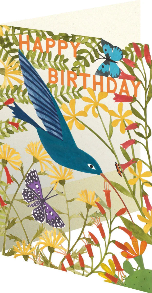 Hummingbird Birthday Lasercut Card