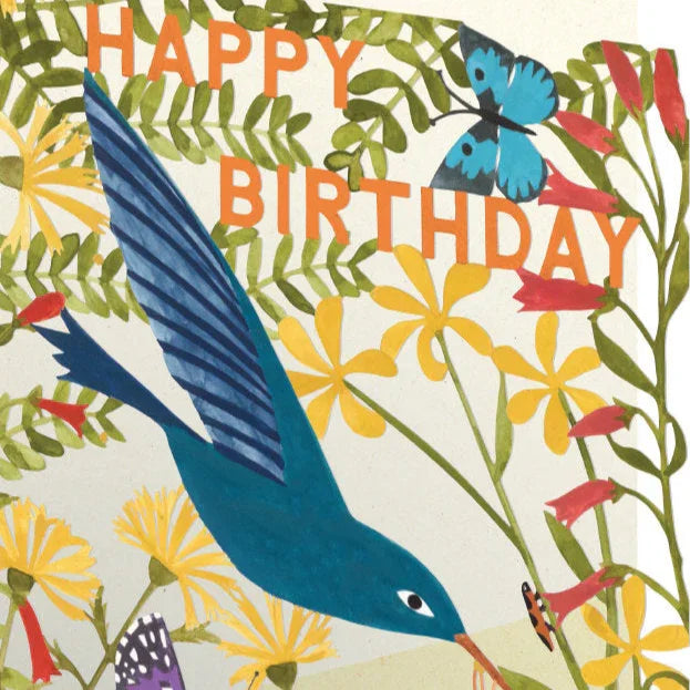 Hummingbird Birthday Lasercut Card