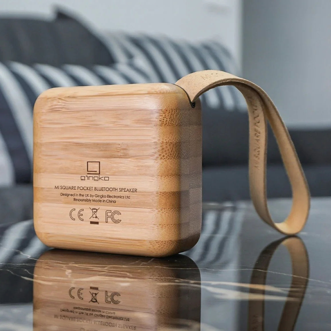 Gingko MI Square Pocket Bluetooth Speaker - Bamboo