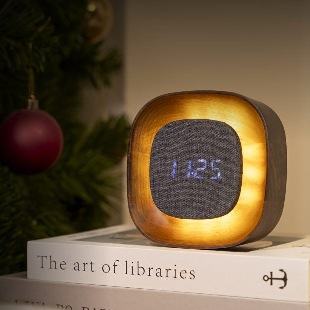 Gingko Lumos Clock - Square Walnut