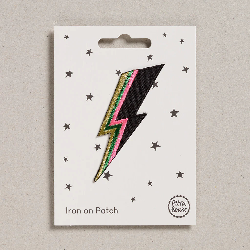 Lightening Bolt Iron on Patch