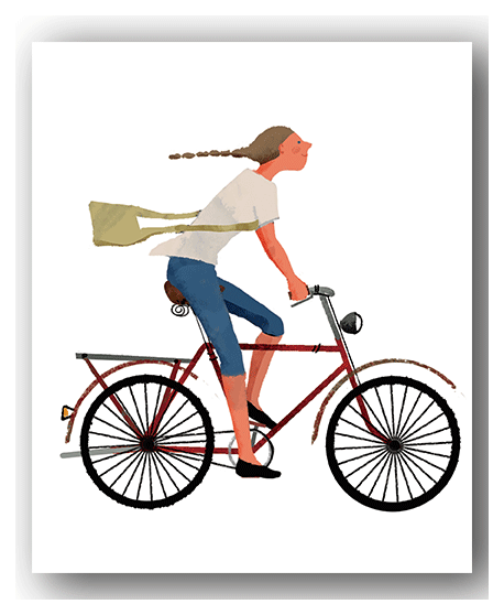Cardiau Nico Card - Girl on Bike