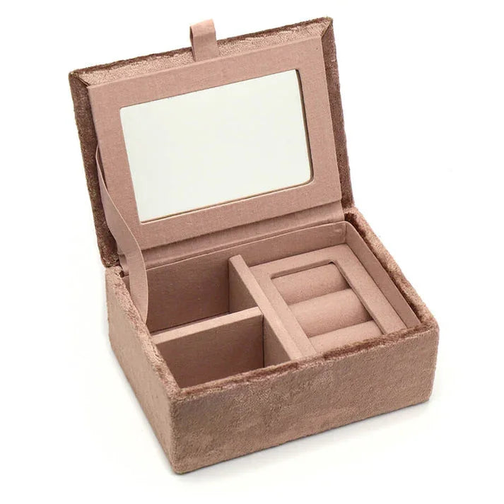 POM - Fawn Embroidered Pheasant Velvet Jewellery Box