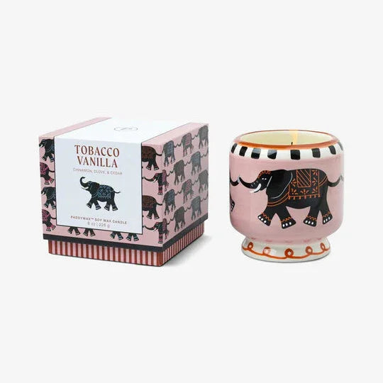 Paddywax Adopo Elephant Ceramic Candle - Tobacco Vanilla