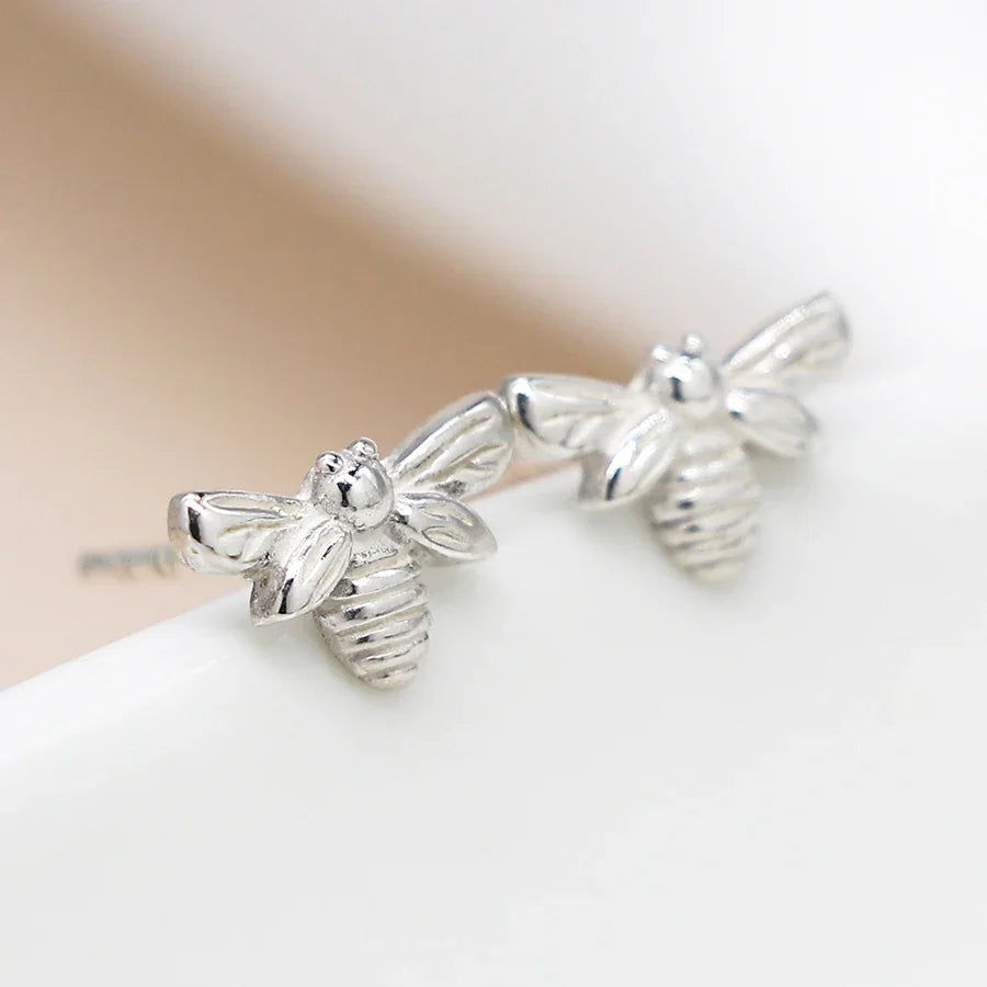 Sterling Silver Bee Stud Earrings